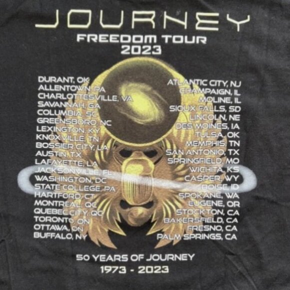Journey 50th Anniversary Freedom Tour 23 Concert Dates Rock Shirt Adult Size XL - Picture 4 of 4